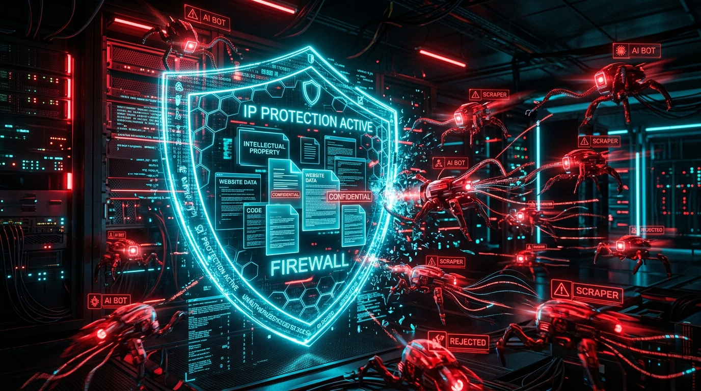 Cryptographic firewall defending digital content against automated AI bot scrapers